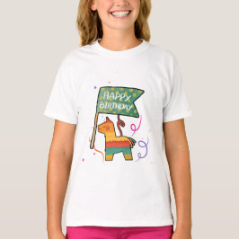 Camiseta Aniversário Fofo Desenhado à Mão 