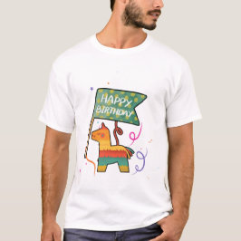 Camiseta Aniversário Fofo Desenhado à Mão 