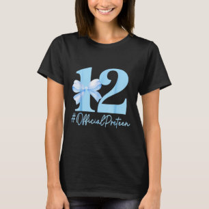 Camiseta Aniversário Garota Azul Coquete Arco 12 Anos