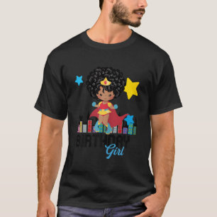 Camiseta Aniversário Garota Princesa Aniversário Super Heró
