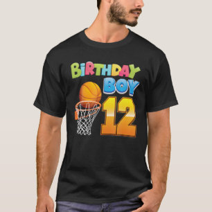Camiseta Aniversário Garoto De 12 Anos De 12, Basquete De 