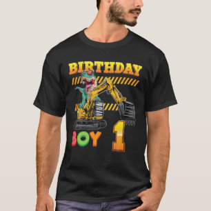Camiseta Aniversário Garoto De 1 Ano De Filha Dinossauros D
