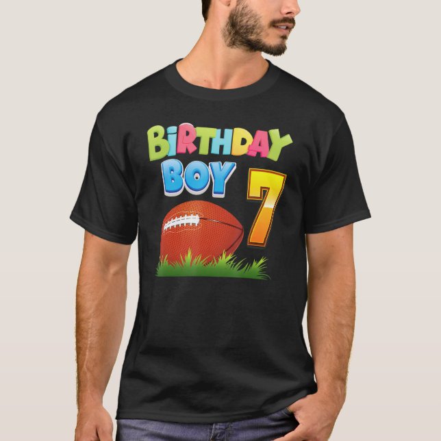 Camiseta Aniversário Garoto De 7 Anos 7 de Aniversário De F (Frente)