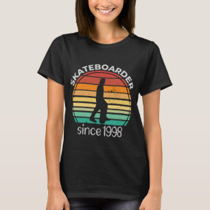 Camiseta Aniversário Gift Skateboarder Nascer 1998