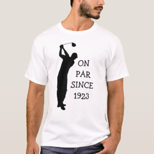 Camiseta Aniversário Golfer Engraçado 100º feliz Pai Par Hu