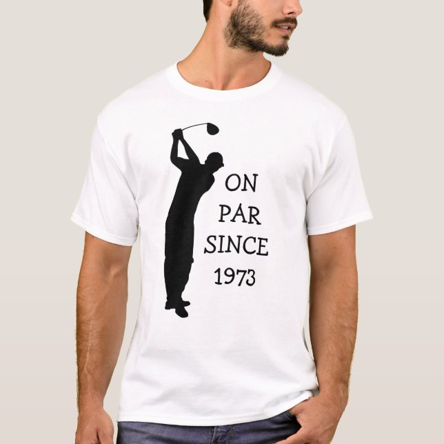 Camiseta Aniversário Golfer Engraçado 50º feliz Pai Par Hum (Frente)