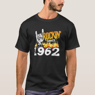 Camiseta Aniversário Humor Legal Rockin" Desde 1962 60º Ani