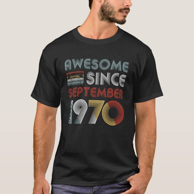 Camiseta Aniversário impressionante do vintage desde (Frente)