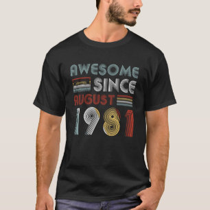 Camiseta Aniversário impressionante do vintage desde agosto