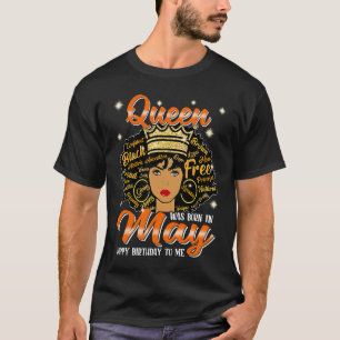 Camiseta Aniversário Incrível Nascer Da Rainha Negra Em Mai