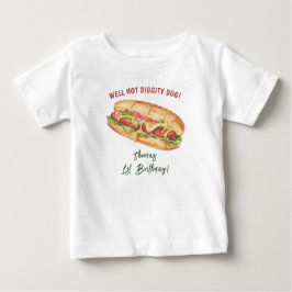 Camiseta Aniversário Infantil Cachorro Quente Aquarela