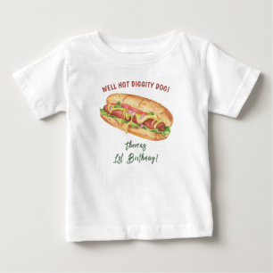 Camiseta Aniversário Infantil Cachorro Quente Aquarela