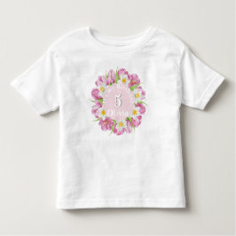 Camiseta Aniversário Infantil Flor Colorida de Primavera