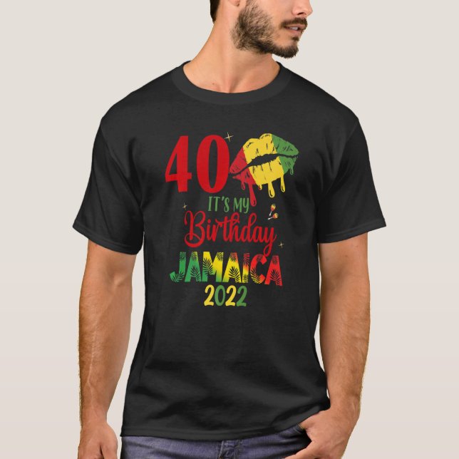 Camiseta Aniversário Jamaica Girl 30 50th Party Outfit Matc (Frente)