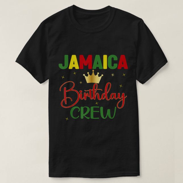 Camiseta Aniversário Jamaica Girl 30 50th Party Outfit Matc (Frente do Design)