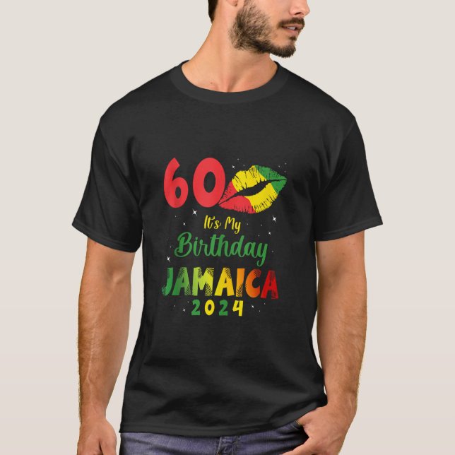Camiseta Aniversário Jamaica Girl 60th Birthday 2024 Jamaic (Frente)