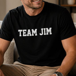 Camiseta Aniversário Jim Equipe Personalizado Divertido Cus