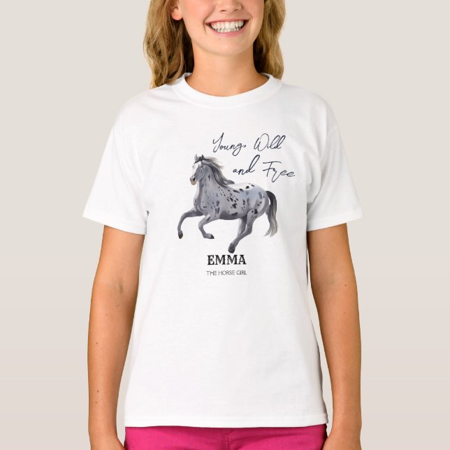 Camiseta Aniversário jovem selvagem e livre da Appaloosa (Frente)