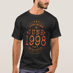Camiseta Aniversário Junho De 1998 Ano Usado Lendas