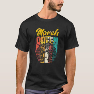 Camiseta Aniversário Junte Rainha Nascer Em Março Meninas M
