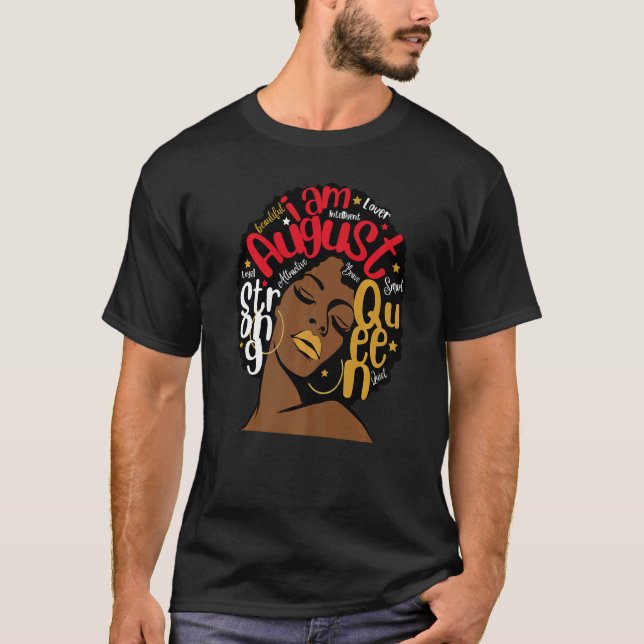Camiseta Aniversário Lábios Vermelhos Melanin Leo Virgo I A (Frente)