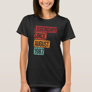 Camiseta Aniversário Legendário Desde Agosto De 1987