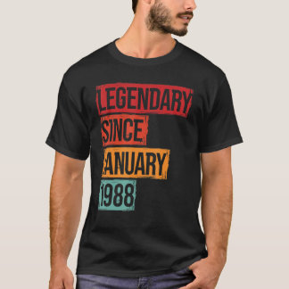 Camiseta Aniversário Legendário Desde Janeiro De 1988