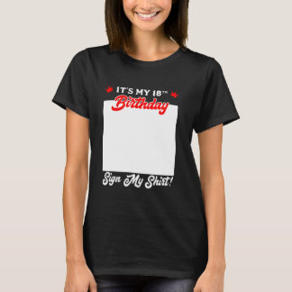 Camiseta Aniversário Livro de Convidados É o meu 18º Sinal
