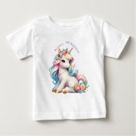 Camiseta Aniversário Mágico de Unicórnio Arco-íris