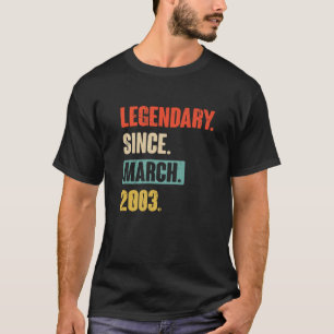 Camiseta Aniversário Março 20 Decoration 20 Anos Old Vintag