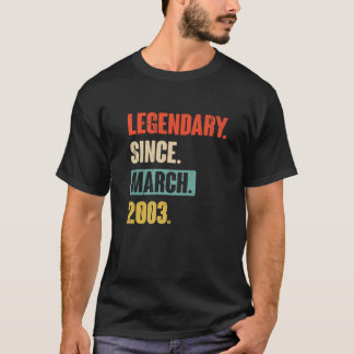 Camiseta Aniversário Março 20 Decoration 20 Anos Old Vintag