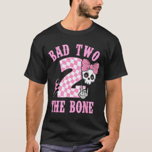 Camiseta Aniversário Mau Até o Osso 2 Anos de Idade Xadrez 