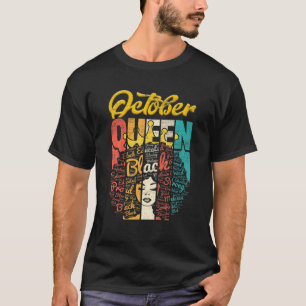 Camiseta Aniversário Nascer Da Dona Rainha Em Outubro Menin