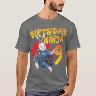 Camiseta Aniversário Ninja Bunny 9 Anos Nono Dia Nascer 201