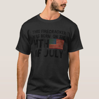 Camiseta Aniversário Nos EUA Este Firecracker Foi Nascer Em