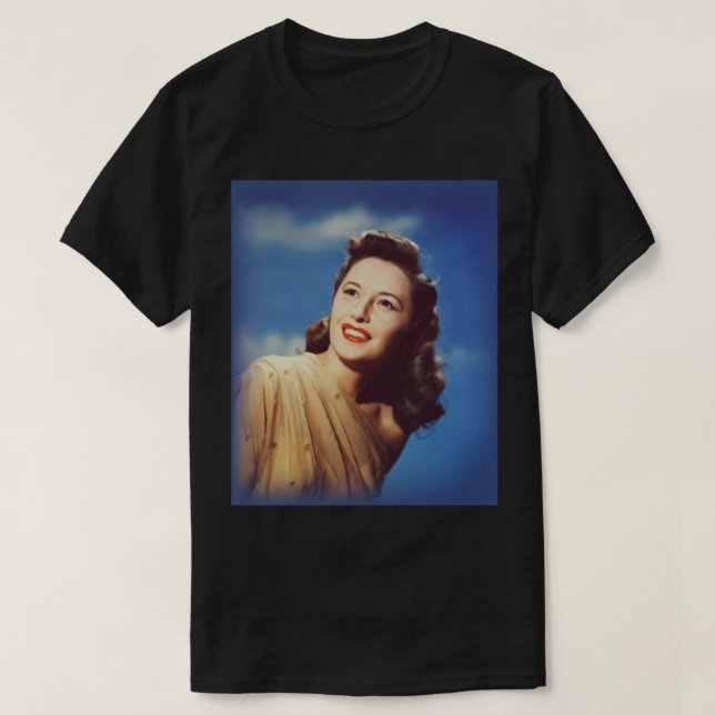 Camiseta Aniversário Oferece Stanwyck Drama Barbara Atriz A (Frente do Design)