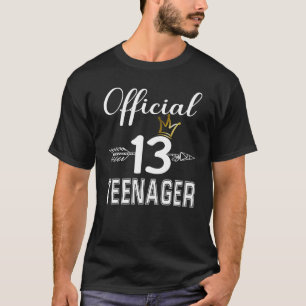 Camiseta Aniversário Oficial Do Adolescente 13 Para Meninas