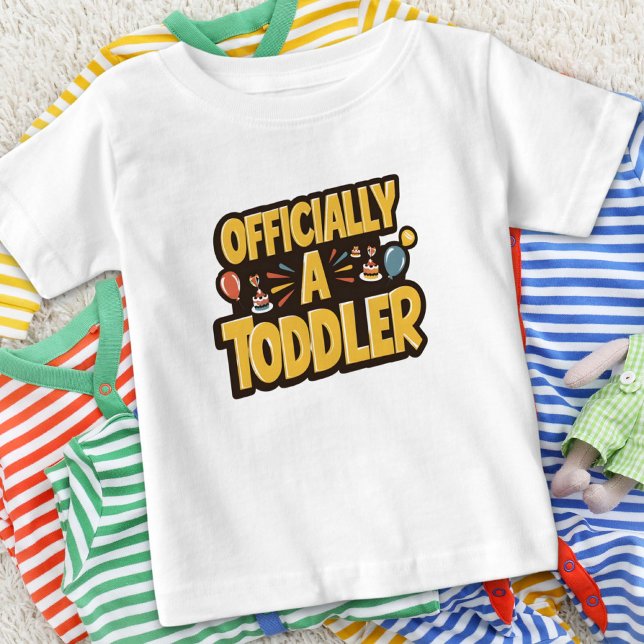 Camiseta Aniversário "Oficialmente um Toddler" (Criador carregado)