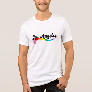 Camiseta Aniversário Orgulho Roteiro Arco-íris Retrô de Los