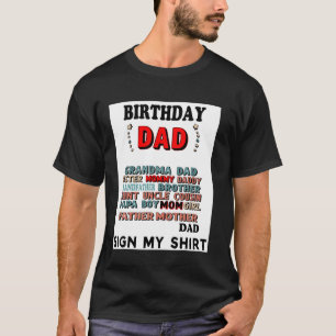 Camiseta Aniversário Papai É Sinal Engraçado Meu Gráfico