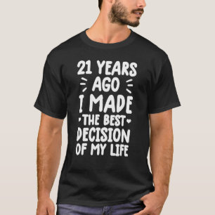 Camiseta aniversário para casais casados 21 anos casamento