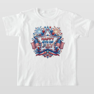 Camiseta Aniversário Patriótico de 250 Anos em 4 de Julho