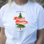 Camiseta Aniversário Pequeno da Feliz de Pinheiros com Aqua<br><div class="desc">Comemore com estilo com essas camisetas de festa de aniversário. Esta design é fácil de personalizar com sua redação de evento especial e seus convidados ficarão entusiasmados quando virem essas camisetas fabulosas. Itens correspondentes podem ser encontrados na coleção.</div>