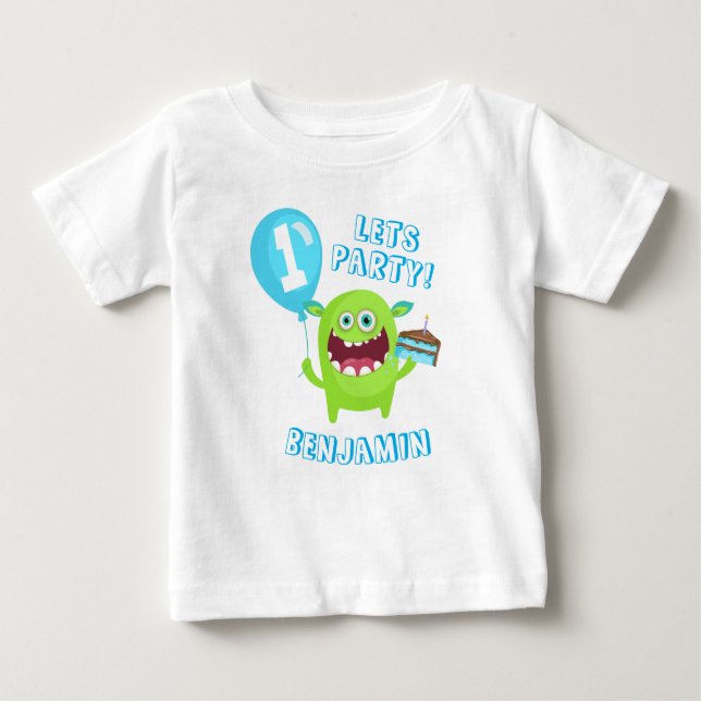 Camiseta Aniversário pequeno do monstro (Frente)