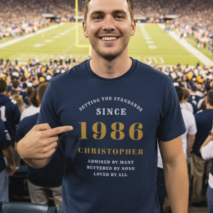 Camiseta Aniversário Personalizado 1986 Adicione Seu Nome A