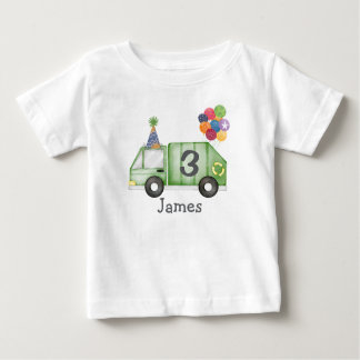 Camiseta Aniversário Personalizado do Caminhão de Lixo para