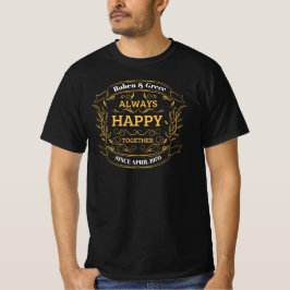 Camiseta Aniversário Personalizado "Sempre Felizes Juntos"