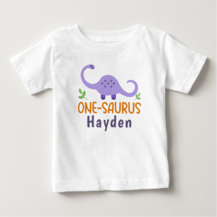Camiseta Aniversário personalizável do dinossauro monossa