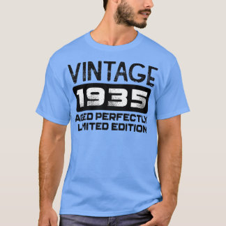 Camiseta Aniversário Presente Vintage 1935 Idade Perfeita