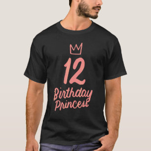 Camiseta Aniversário Princesa de 12 Anos Menina de 12 Anos